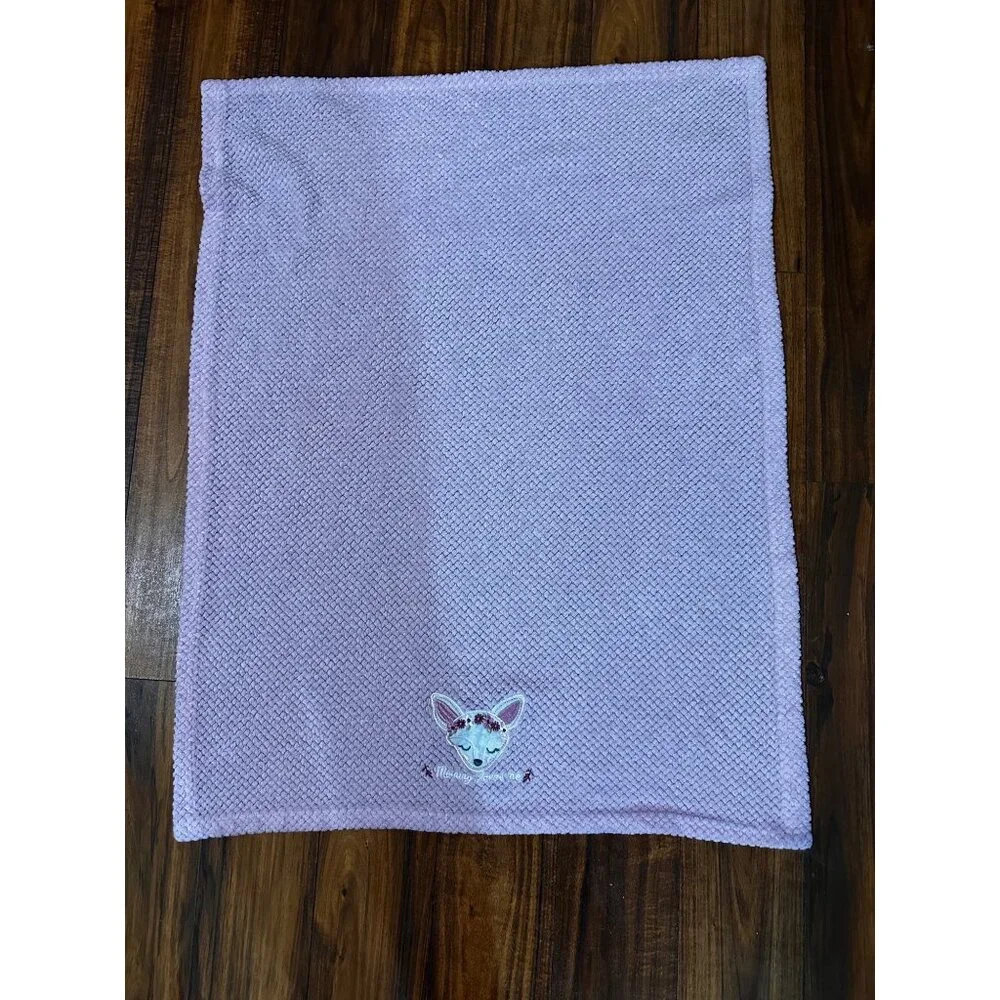 Zak & Zoey Waffle Weave Purple Pink Mommy Loves‎ Me Deer Baby Security Blanke